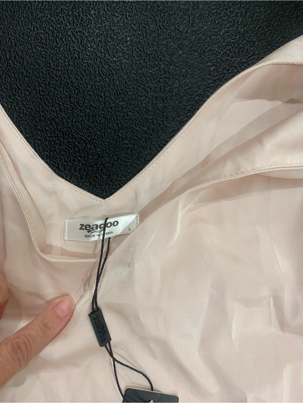 ZeaDoo Light Blush Satin Slip Top